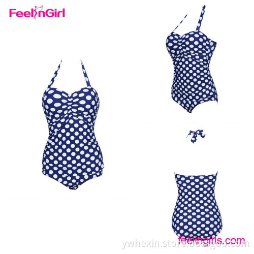 Plus size high cut pretty one piece swimsuit